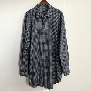 Polo By Ralph Lauren Navy Gingham Long Sleeve Button Down Curham Shirt 4XLT